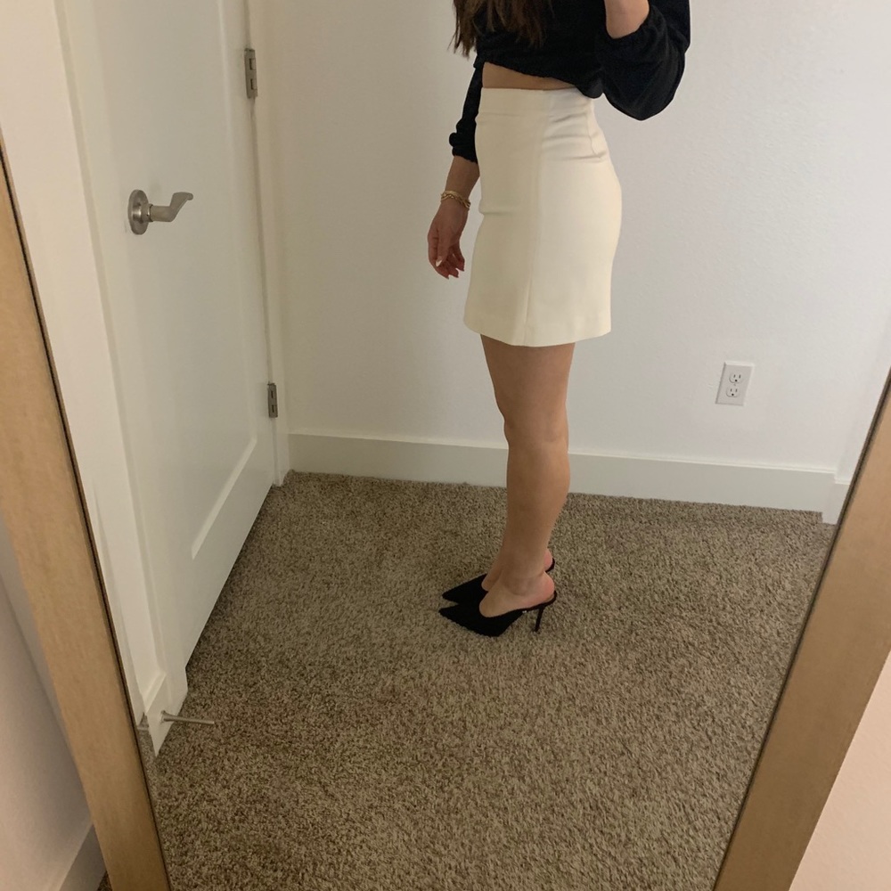 White mini skirt